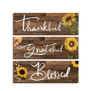 3 Pieces Sunflower Farmhouse Wall Decor